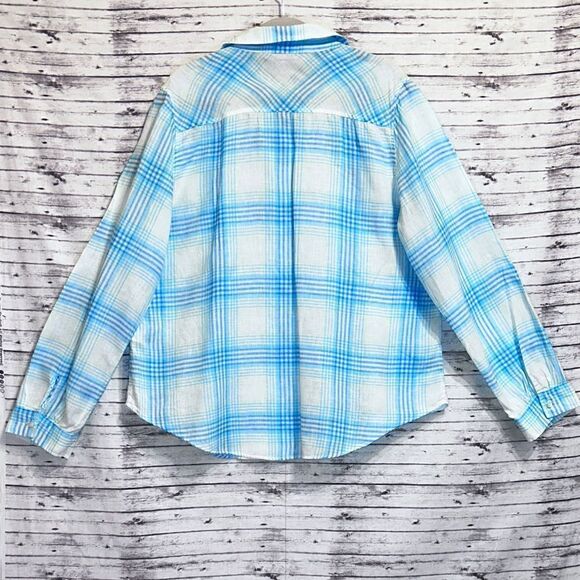 Lilly Pulitzer Sea View Button Down Top Beach Day Plaid - Picture 2 of 9